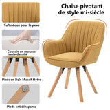 Set mit 6 bequemen Esszimmerstühlen aus gelbem Stoff, um 360° drehbar – CARSON FABRIC YELLOW 6STK