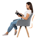 Lot de 2 chaises de salle à manger confortables en tissu gris pivotantes 360° - CARSON FABRIC GREY 2PCS