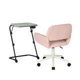 Insieme al tavolo extra grigio pieghevole e sedia da ufficio in velluto rosa - Baseline & Ross