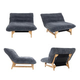 Fauteuil en velours côtelé gris sans accoudoirs