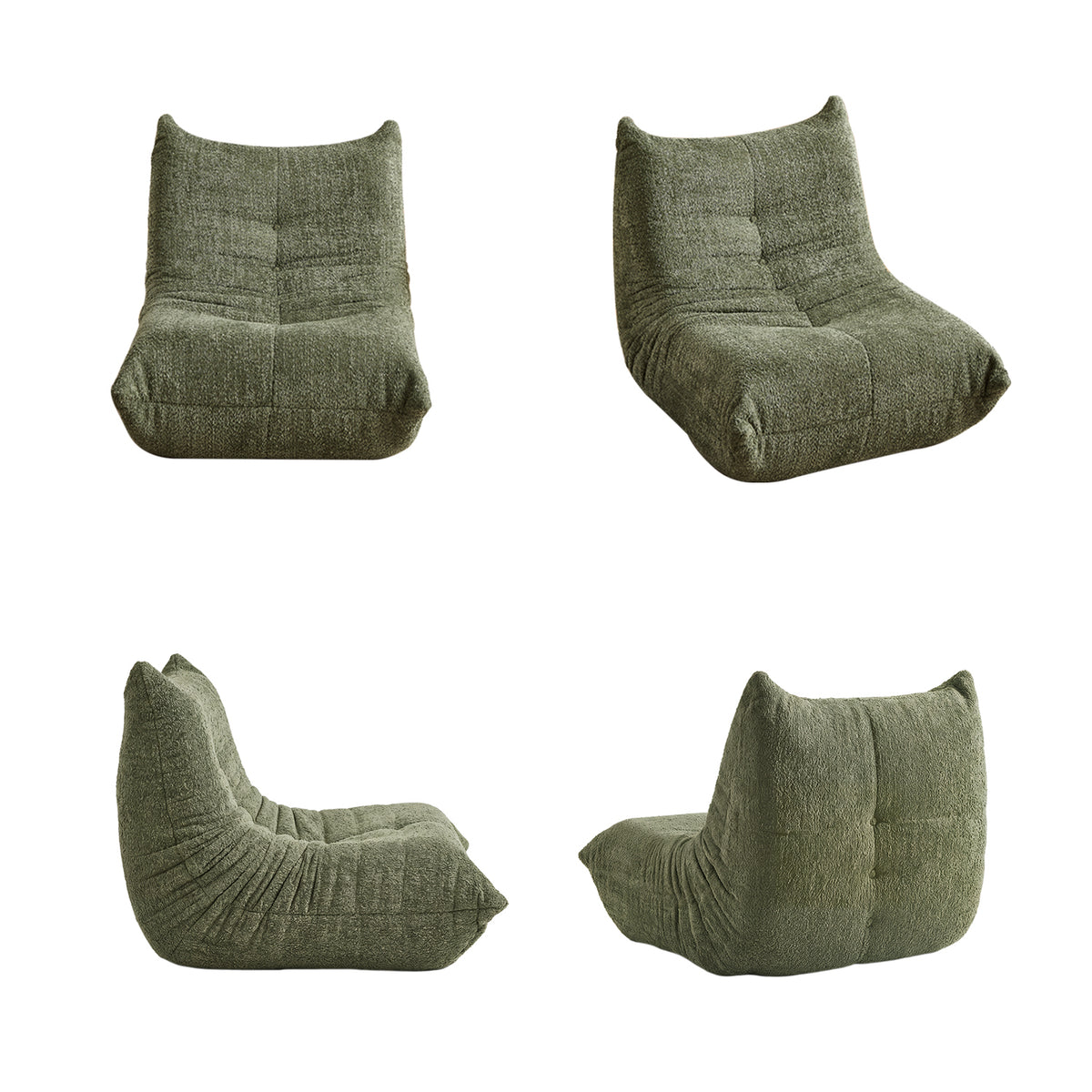 Loungesessel mit Armlehnen aus beigem Cord – DOMCO