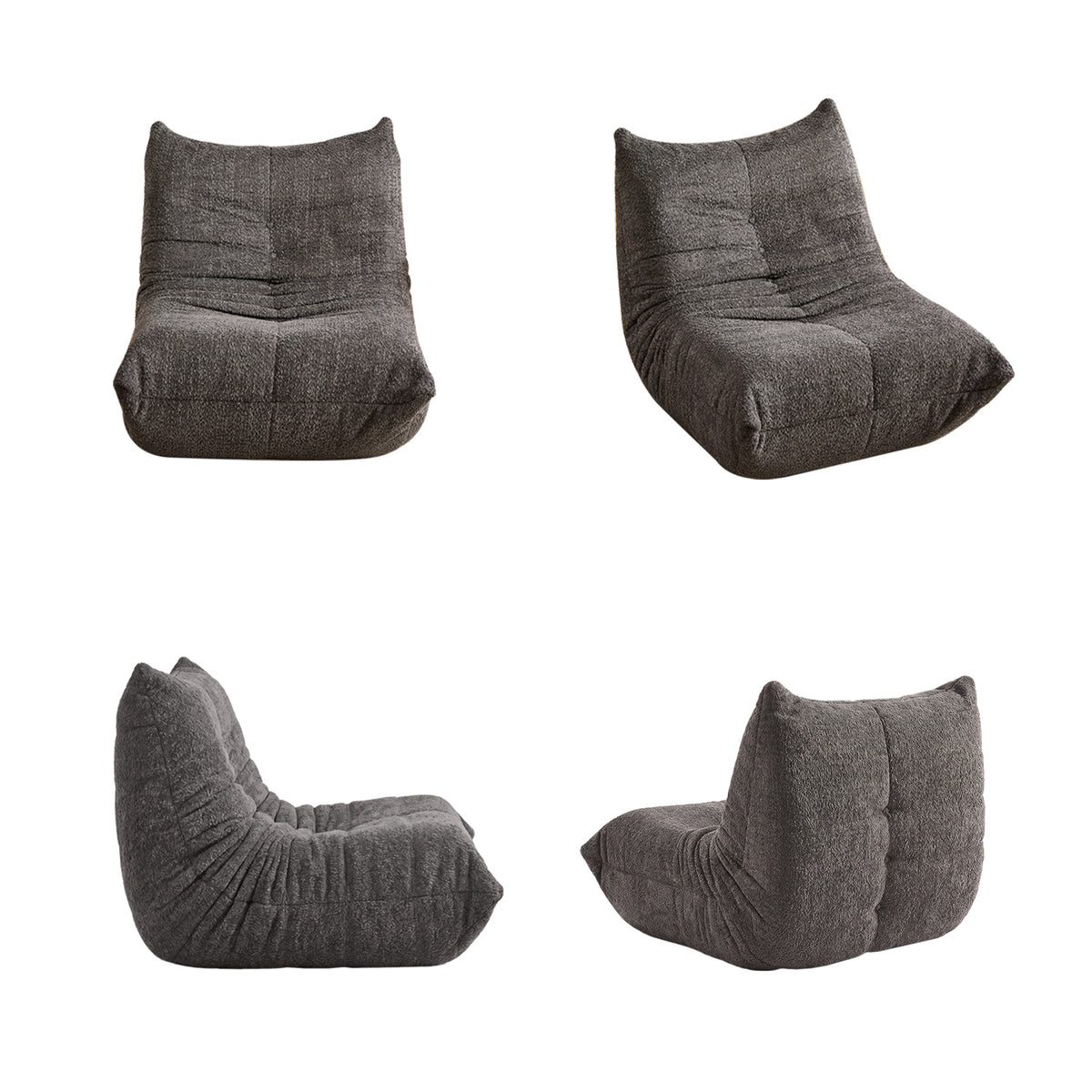 Loungesessel mit Armlehnen aus beigem Cord – DOMCO
