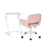 Junto con la mesa auxiliar blanca plegable y la silla de oficina de terciopelo rosa - Base y Ross