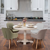 Set di 2 comode sedie da pranzo in tessuto verde con rotazione a 360° - CARSON FABRIC GREEN 2PZ