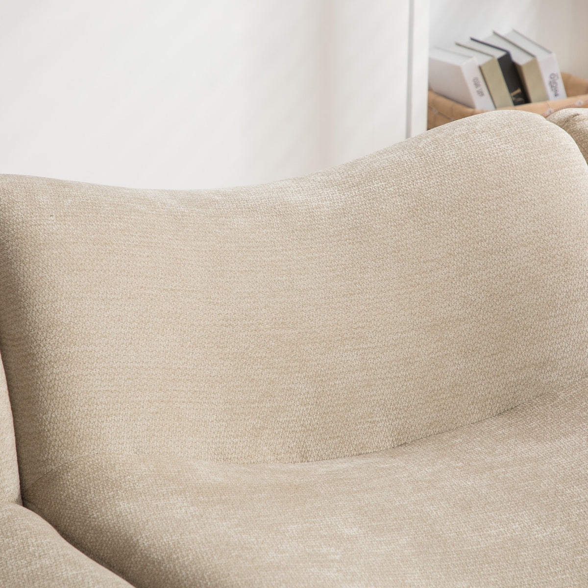 2-seater sofa bed in dark gray fabric with side pockets, modern convertible sofa