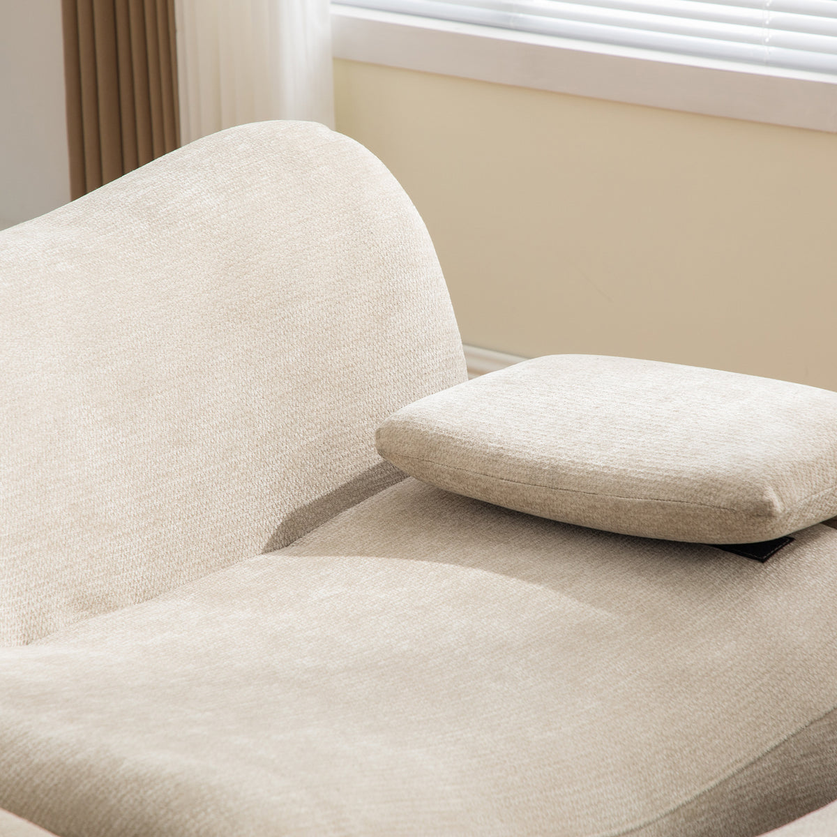 2-seater sofa bed in dark gray fabric with side pockets, modern convertible sofa