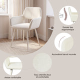 Set von 2 skandinavischen Esszimmer Sesseln mit beige Stoffarmlehnen - Cromwell