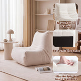 Fauteuil style Togo beige chenille, fauteuil de sol sans cadre ergonomique