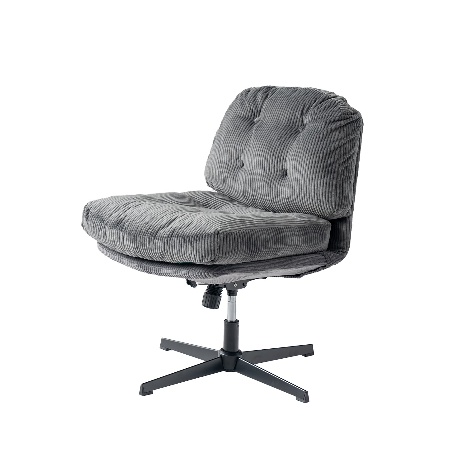 Drehbarer und verstellbarer Loungesessel aus grauem Cord – ALINTONEX