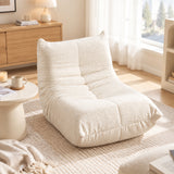 Fauteuil style Togo beige chenille, fauteuil de sol sans cadre ergonomique