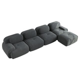 2-Sitzer-Schlafsofa aus dunkelgrauem Stoff mit Seitentaschen, modernes Schlafsofa