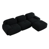 2-Sitzer-Schlafsofa aus dunkelgrauem Stoff mit Seitentaschen, modernes Schlafsofa