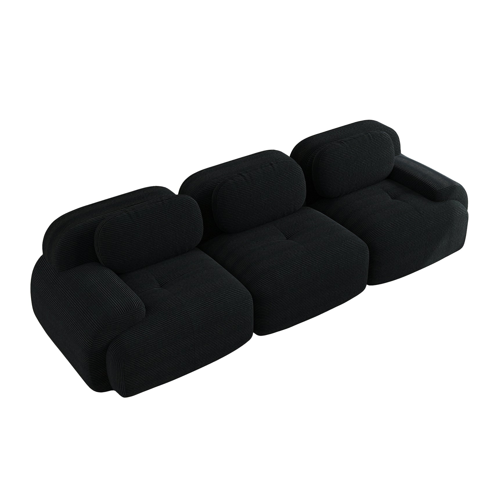 2-Sitzer-Schlafsofa aus dunkelgrauem Stoff mit Seitentaschen, modernes Schlafsofa