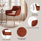 Set von 2 skandinavischen Esszimmer Sesseln mit beige Stoffarmlehnen - Cromwell