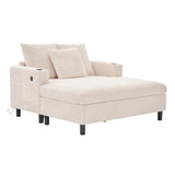 2-Sitzer-Sofa aus beigem Stoff im skandinavischen Stil – AHBARM