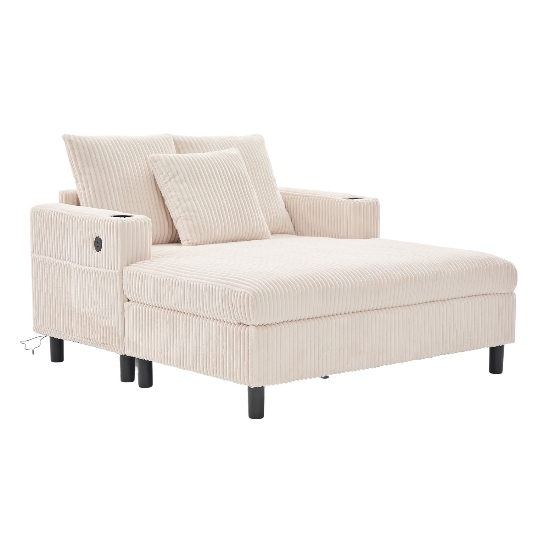 2-Sitzer-Sofa aus beigem Stoff im skandinavischen Stil – AHBARM