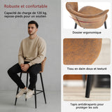 Set von 4 Industrial Bar Stools mit Armlehnen und Schwedendatei - Dononic Bar