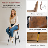 Set von 4 Industrial Bar Stools mit schwedischem Dossier - Charlton Bar