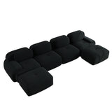 2-Sitzer-Schlafsofa aus dunkelgrauem Stoff mit Seitentaschen, modernes Schlafsofa