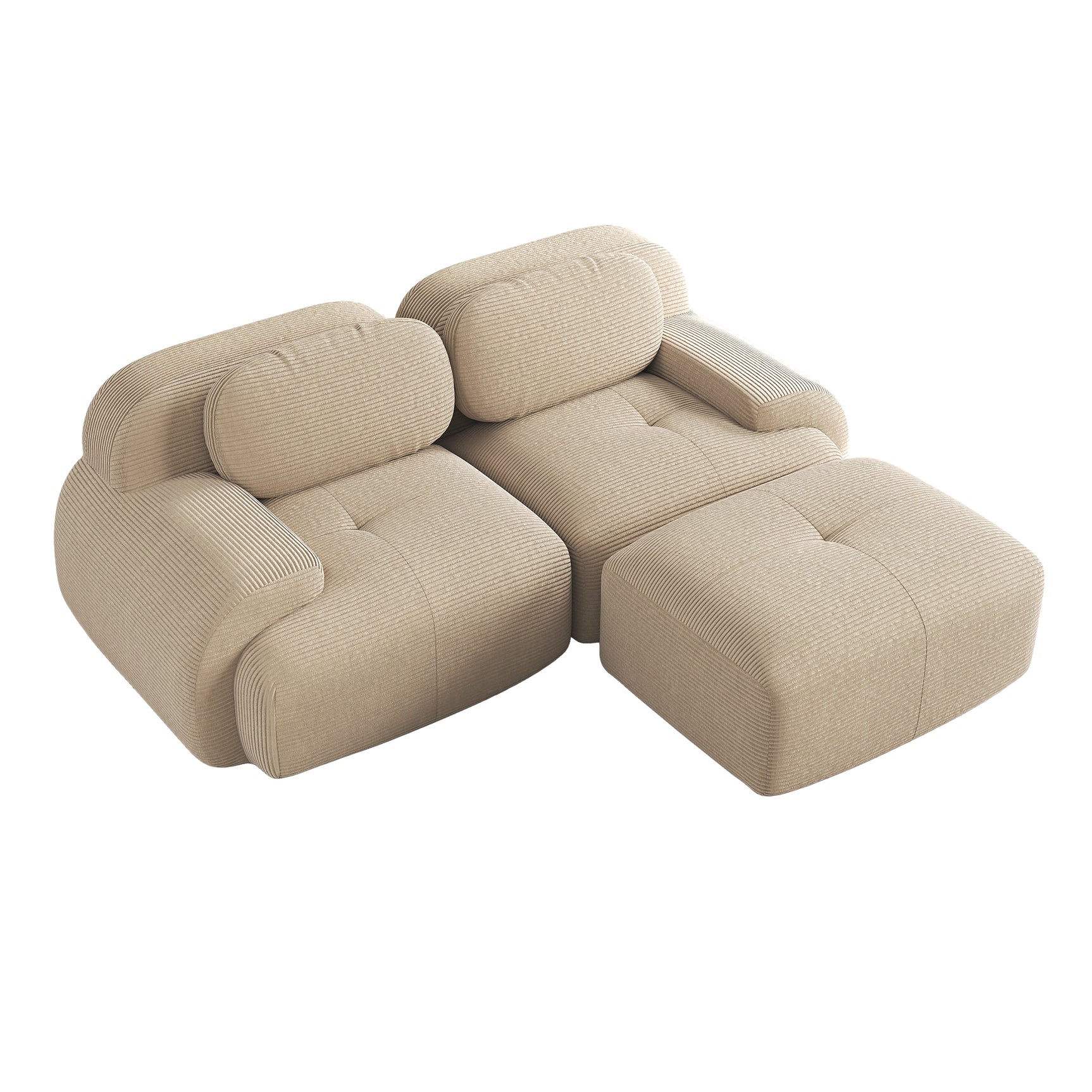 2-seater sofa bed in dark gray fabric with side pockets, modern convertible sofa