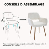 Scandinavian dining chair with black fabric armrests - CROMWELL BLACK Ⅰ