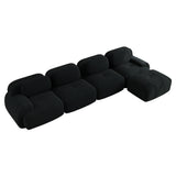 2-seater sofa bed in dark gray fabric with side pockets, modern convertible sofa