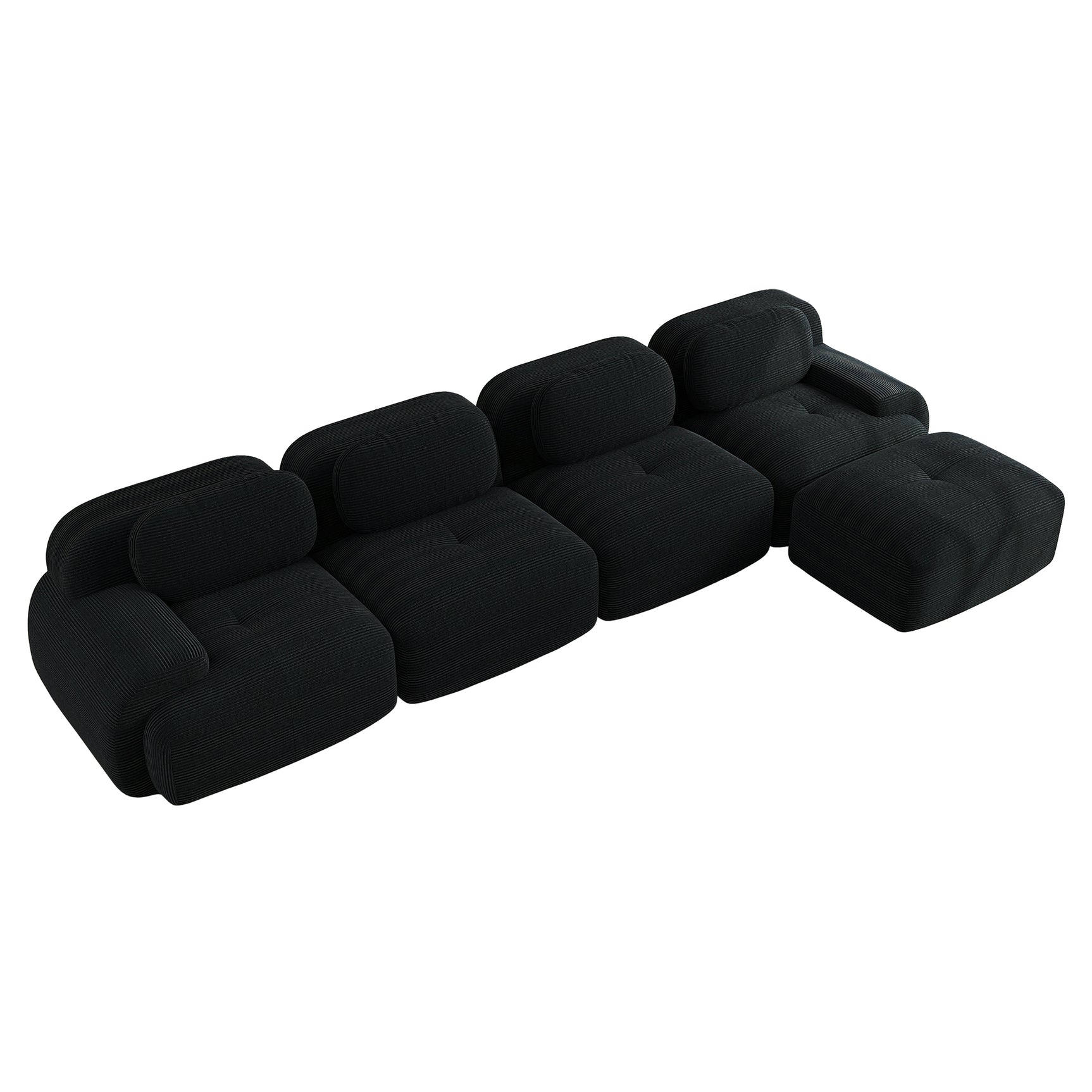 2-seater sofa bed in dark gray fabric with side pockets, modern convertible sofa