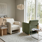 Lot de 2 fauteuil de détente 1 place canapé pour salon, fauteuil avec emballage en velours côtelé vert&beige - KARIA