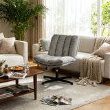 Drehbarer, verstellbarer Freizeitsessel mit Armlehnen aus beigem Cord – DUROTHIL