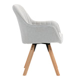 Chaise de salle à manger confortables en tissu beige pivotantes 360° - CARSON FABRIC BEIGE