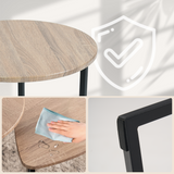 Lot de 2 tables basses gigognes style industriel en métal noir et bois imitation chêne ââ‚?LAYA