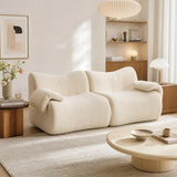 Canapé modulaire chenille beige 2 places