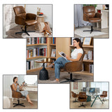 Ergonomisch verstellbarer Bürodrehstuhl mit Wildlederarmlehnen - THOMASINA