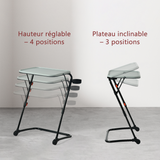 Table d’appoint pliable pour ordinateur portable, bout de canapé réglable en hauteur avec plateau inclinable et porte-gobelet - BASELINE
