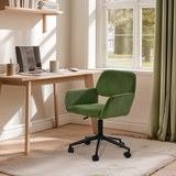 Bürosessel aus olivgrünem Cord, höhenverstellbar, 360° drehbar – ROSS