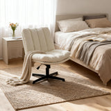 Drehbarer, verstellbarer Freizeitsessel mit Armlehnen aus beigem Cord – DUROTHIL