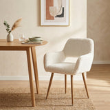 Scandinavian dining chair with black fabric armrests - CROMWELL BLACK Ⅰ