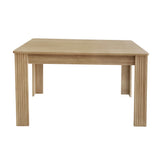 Table à manger rectangulaire en panneaux de particules finition chêne avec quatre pieds robustes