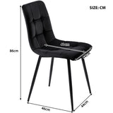 Round Table Table Table Table Timber Ø80 cm with 4 black velvet chairs, modern and comfortable style