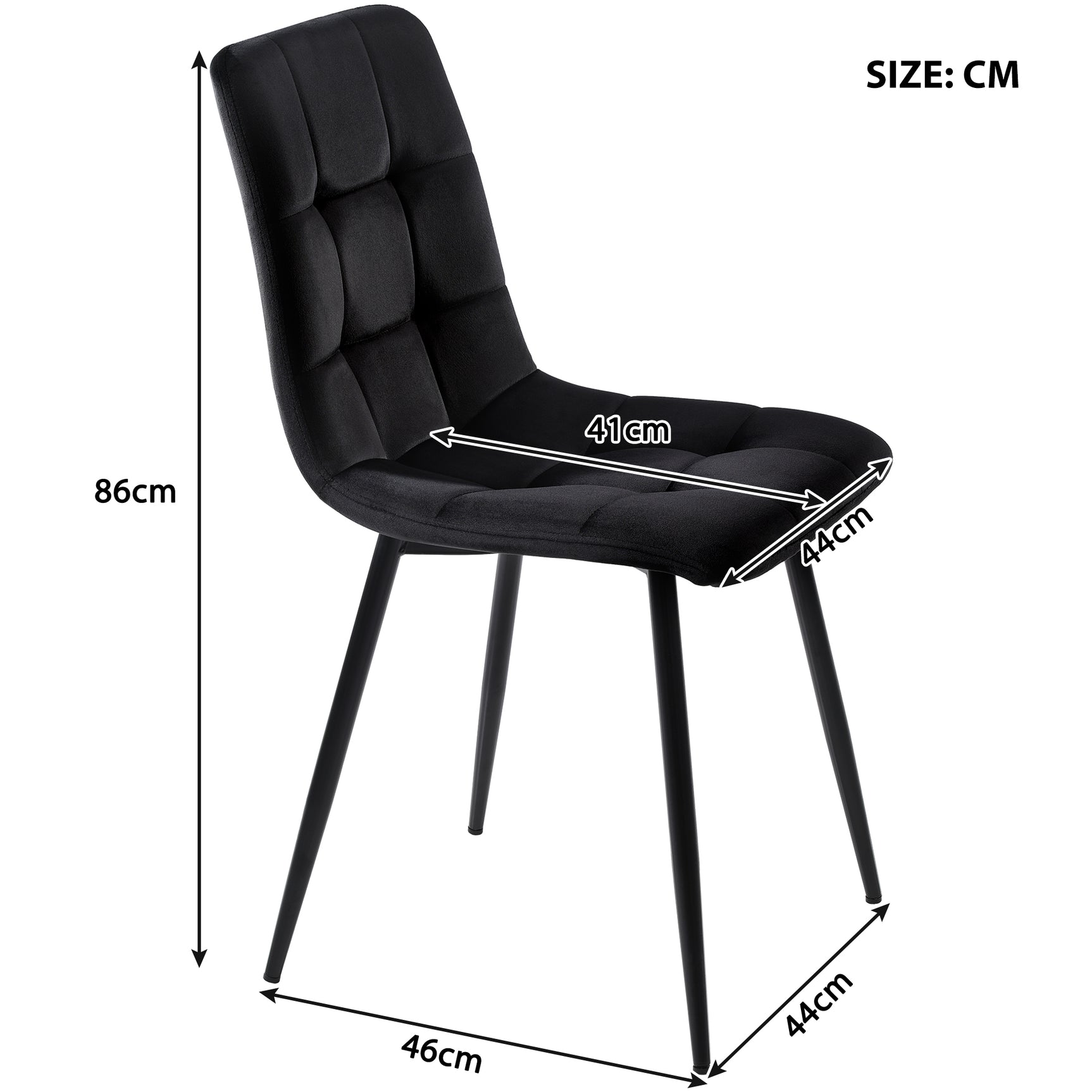 Round Table Table Table Table Timber Ø80 cm with 4 black velvet chairs, modern and comfortable style