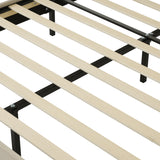 Lit enfant rembourré 90×200 cm avec LED, en lin beige avec tête de lit réglable et sommier à lattes (sans matelas)