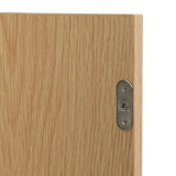 Meuble à chaussures en bois et rotin naturel 90x17x125 cm avec 3 portes basculantes, 1 tiroir et pieds en bois massif, idéal pour entrée étroite et petits espaces