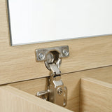 Copeador de madera con espejo plegable, 3 cajones de almacenamiento blanco y diseño blanco - 100x40x78 cm