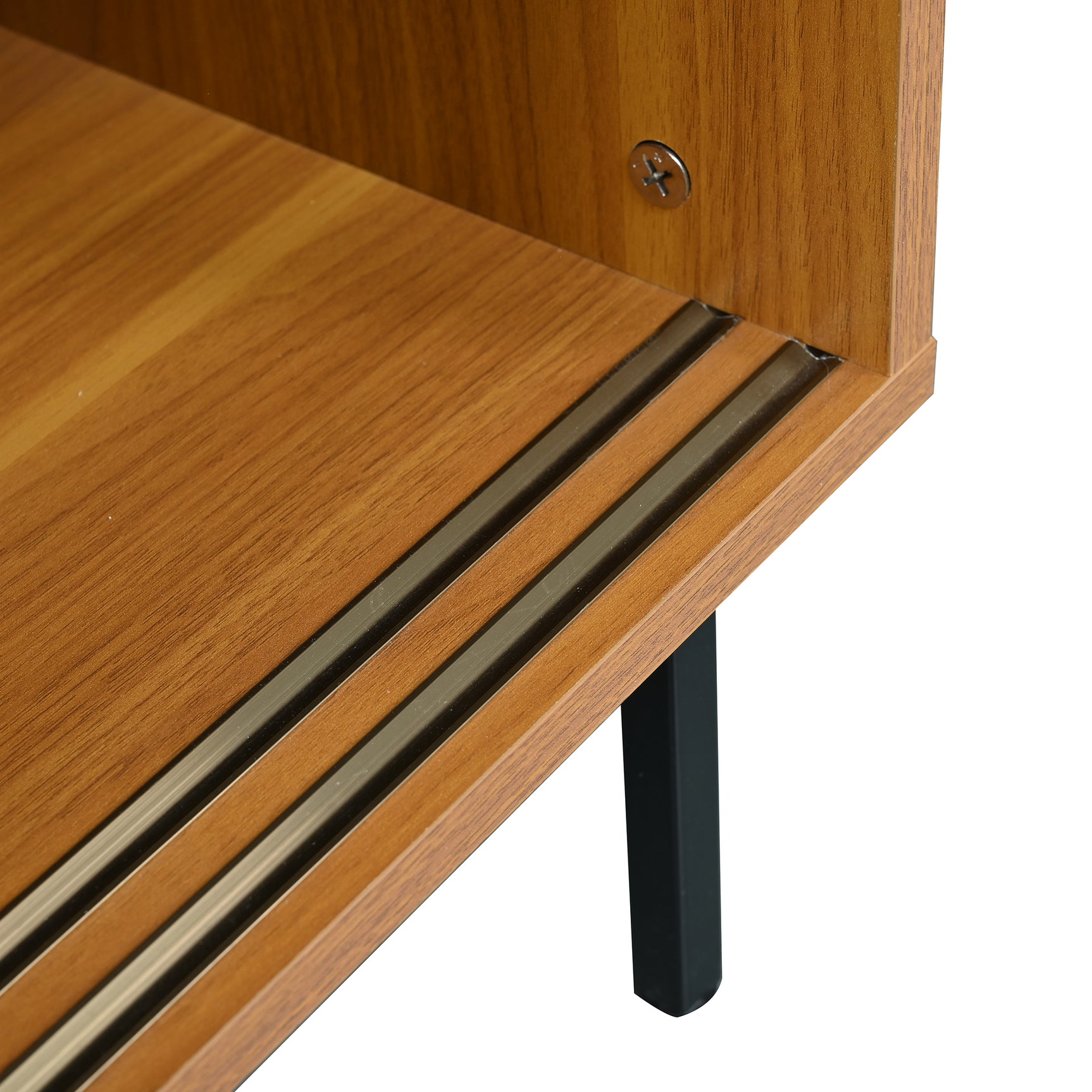 Wooden kitchen buffet Country style with 2 sliding doors and adjustable shelves - 100 × 90 × 37 cm
