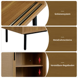 Wooden kitchen buffet Country style with 2 sliding doors and adjustable shelves - 100 × 90 × 37 cm