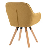 Juego de 6 cómodas sillas de comedor de tela amarilla con giro de 360° - CARSON FABRIC YELLOW 6PCS