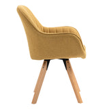 Juego de 6 cómodas sillas de comedor de tela amarilla con giro de 360° - CARSON FABRIC YELLOW 6PCS