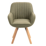 Set di 2 comode sedie da pranzo in tessuto verde con rotazione a 360° - CARSON FABRIC GREEN 2PZ