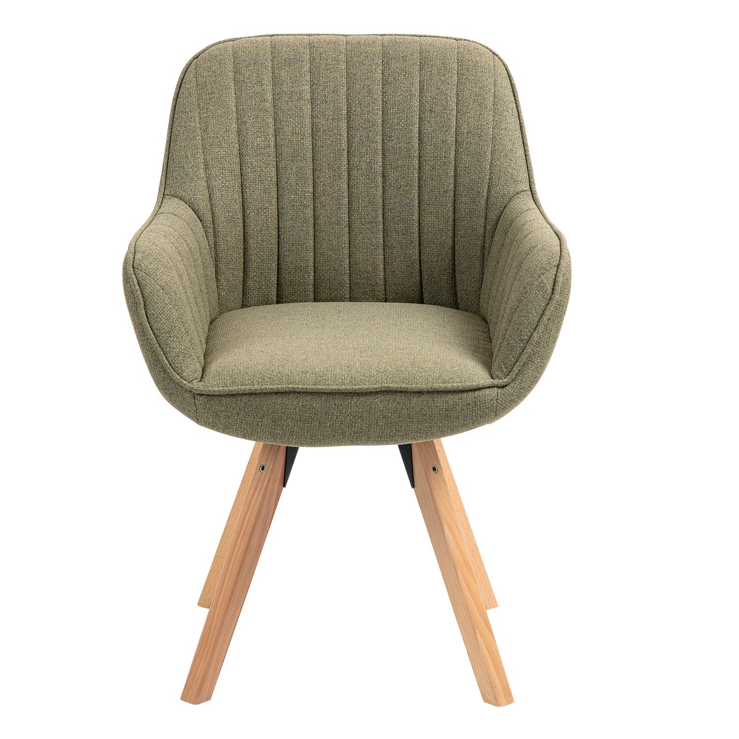Set di 2 comode sedie da pranzo in tessuto verde con rotazione a 360° - CARSON FABRIC GREEN 2PZ