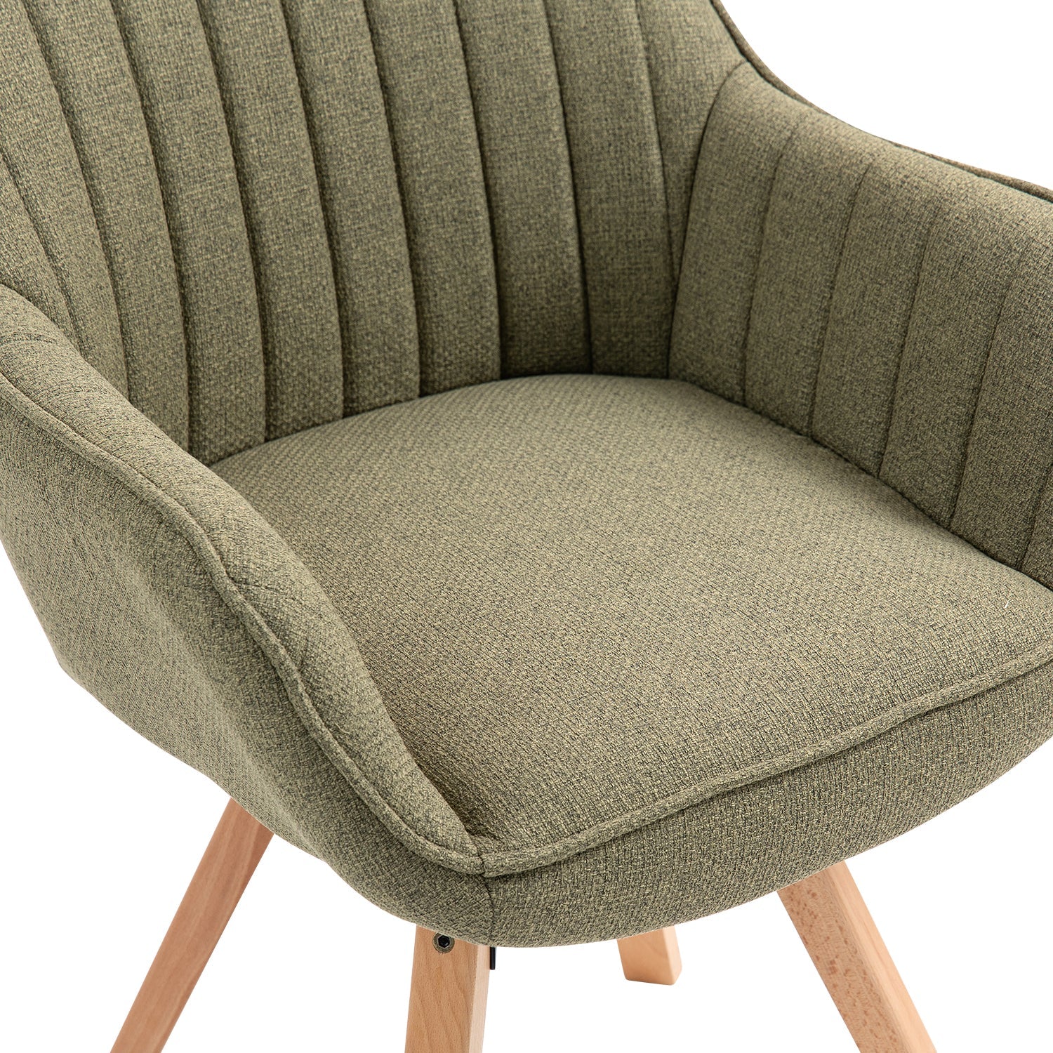 Set di 2 comode sedie da pranzo in tessuto verde con rotazione a 360° - CARSON FABRIC GREEN 2PZ